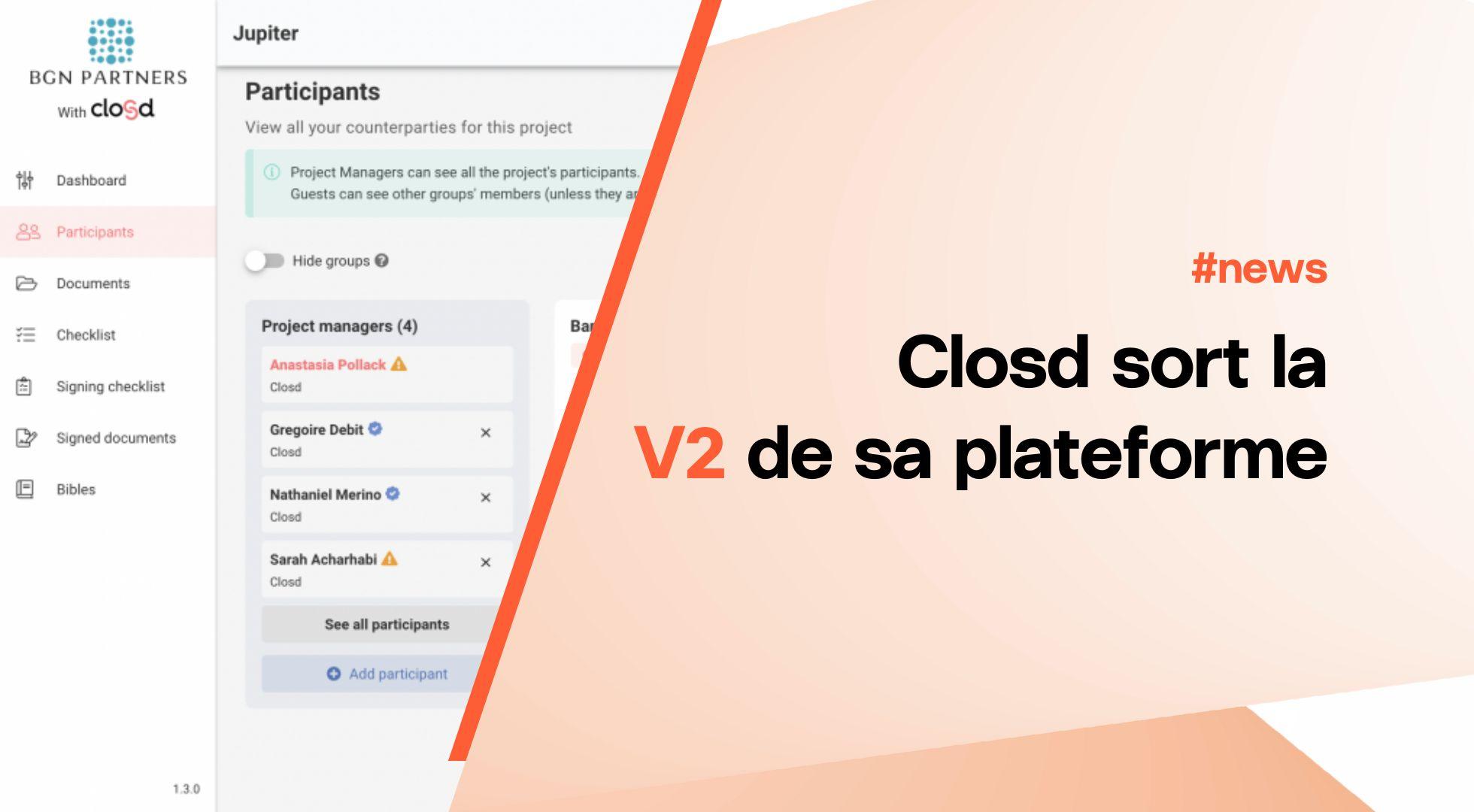 closd sort l v2 de sa plateforme