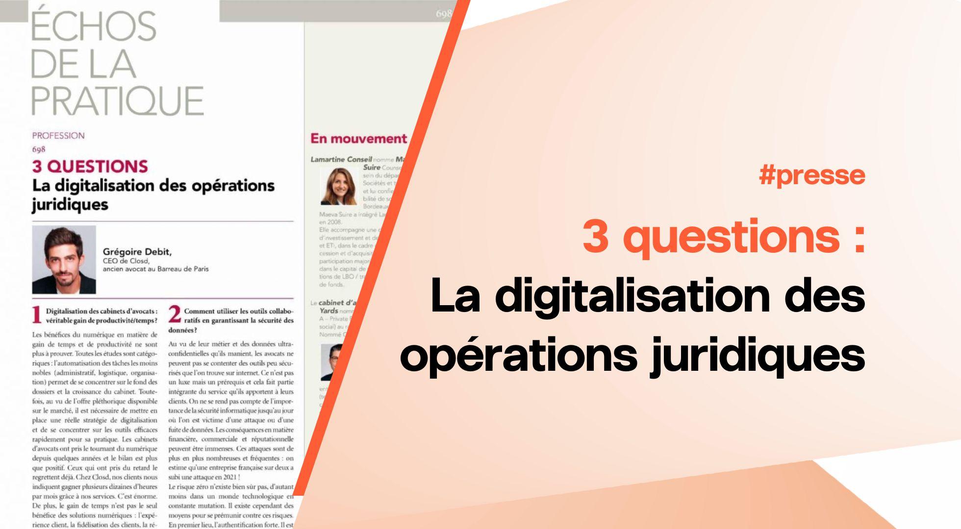 digitalisation des opérations juridiques