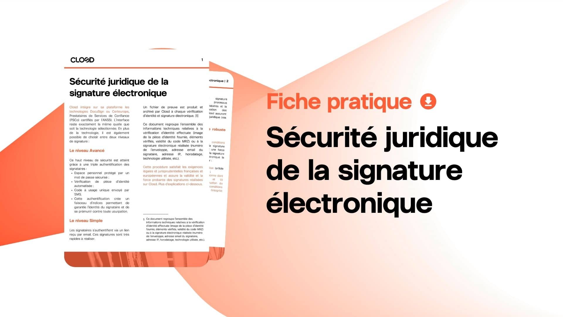 Fiche pratique : sécurité juridique de la signature électronique