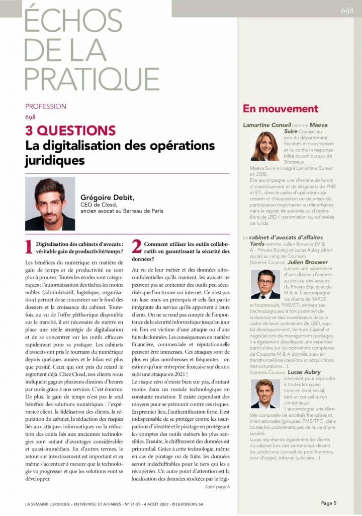 interview closd ceo digitalisation cabinets avocats