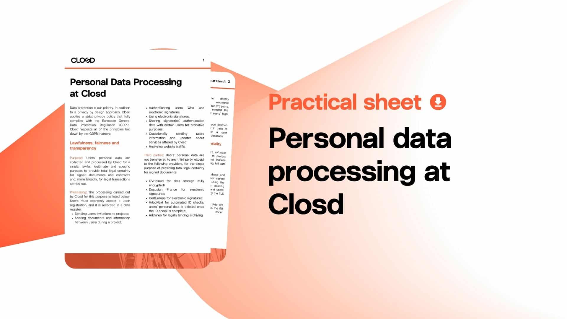 personal data processing at closd