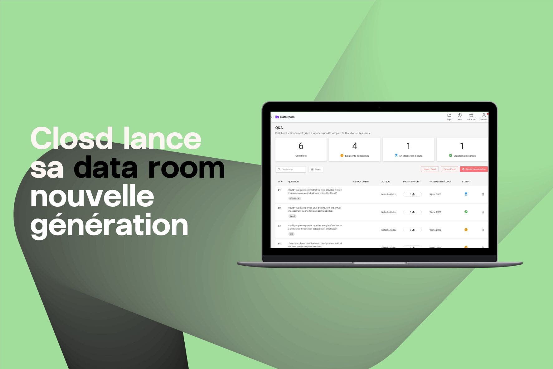 lancement data room closd