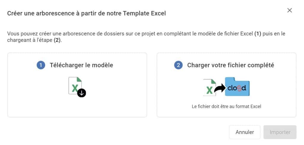 import arborescence excel