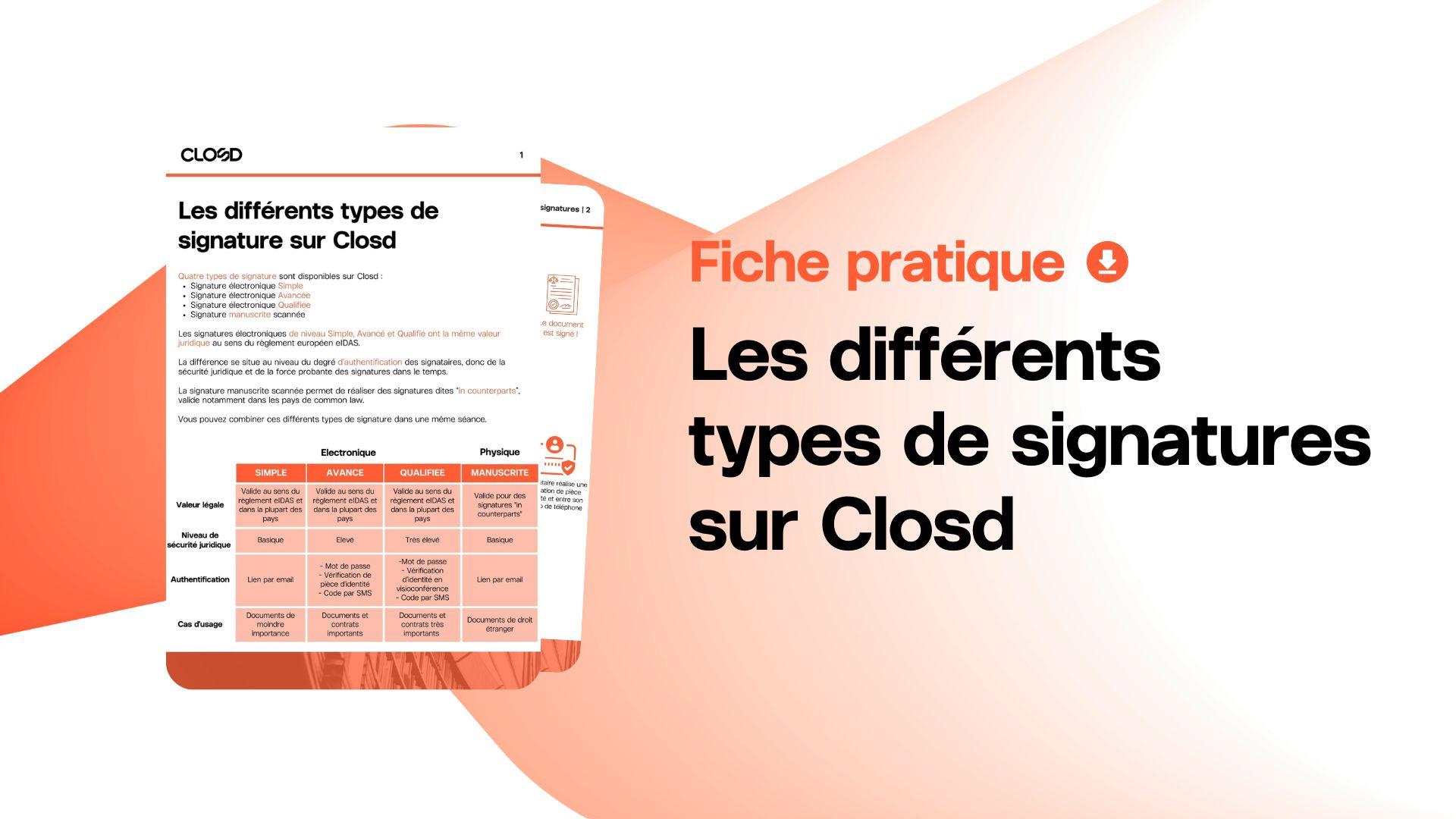 Différents types de signature dans closd