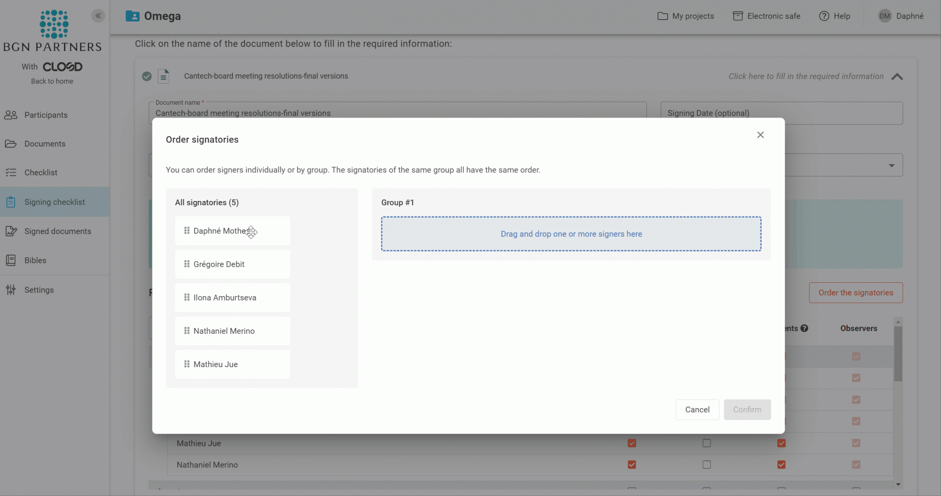 order signatories in signing checklist closd gif