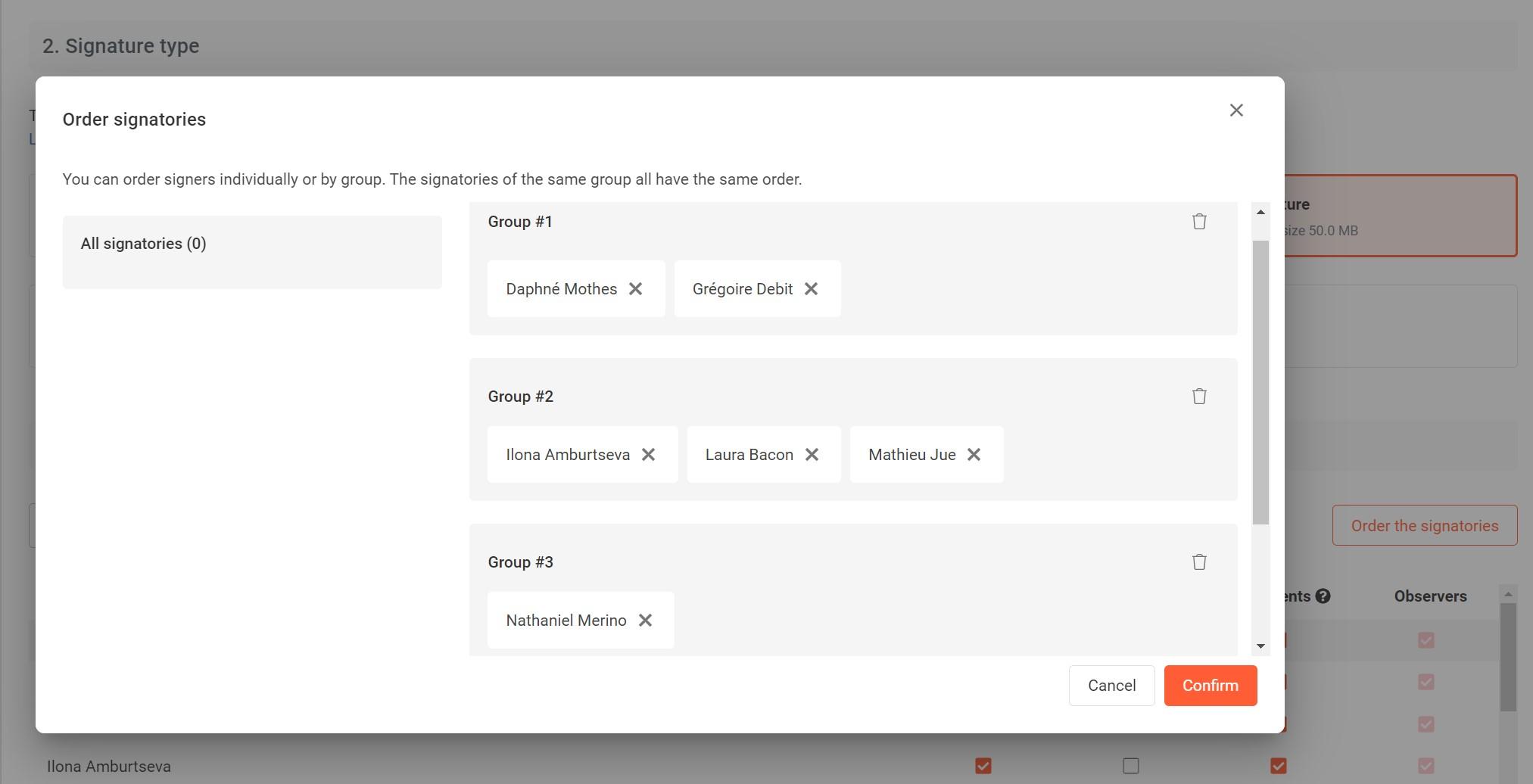 set up a signing order closd platform